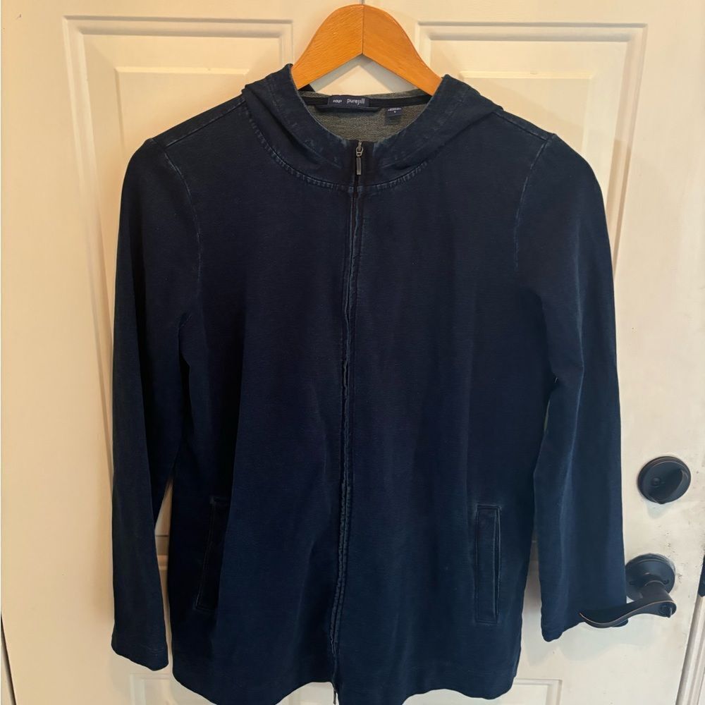 J. Jill Deep Blue Hooded Jacket - Picture 5 of 7